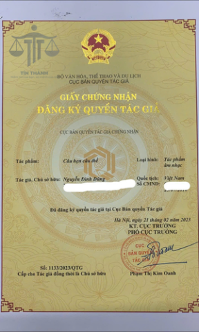 Giấy chứng nhận đăng ký bản quyền tác giả 